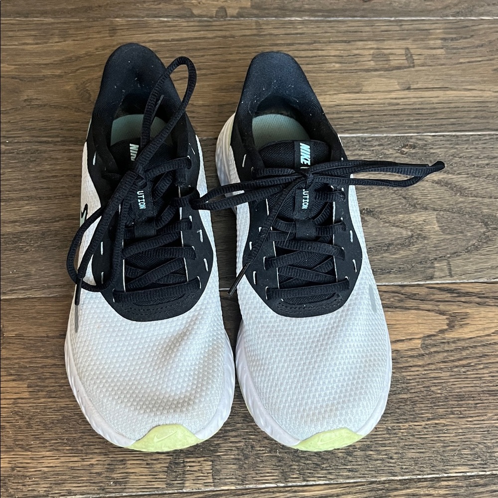 Nike Revolution Running Black and White Athletic Sneakers